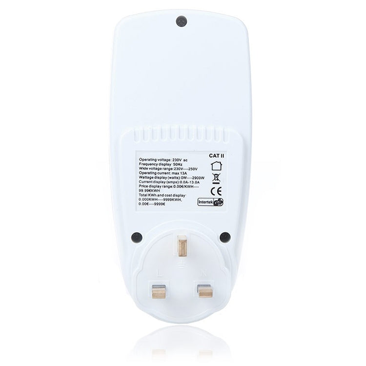 Đồng Hồ Đo Năng Lượng LCD AC 230-250V 50Hz Tối Đa 13A, Phân Tích Công Suất Watt Volt Điện Áp, Giám Sát Điện Tự Động, Phích Cắm UK, AC 230-250V Phích Cắm UK