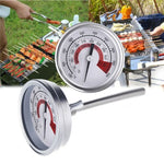 Nhiệt kế lò nướng bằng thép không gỉ cho BBQ, bếp hun khói, vỉ nướng, nhiệt kế bimetal, dụng cụ nấu ăn với màn hình kép và kính chống sương mù, WSS-411