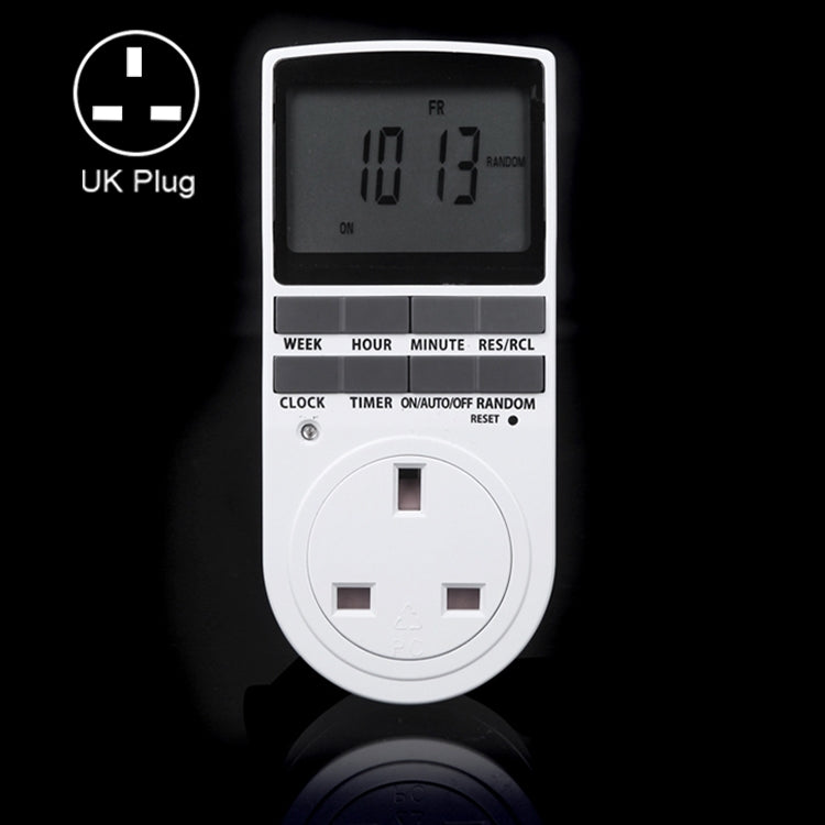 Ổ Cắm Nhà Thông Minh AC 230V Có Đồng Hồ LCD, Chức Năng Giờ Mùa Hè, Hẹn Giờ Thay Đổi 12/24 Giờ, Phích Cắm UK, AC 230V Phích Cắm UK