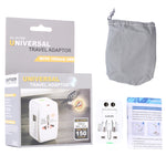Bộ chuyển đổi du lịch đa năng 110-250V với 2 cổng USB, phích cắm EU / UK / US / AU