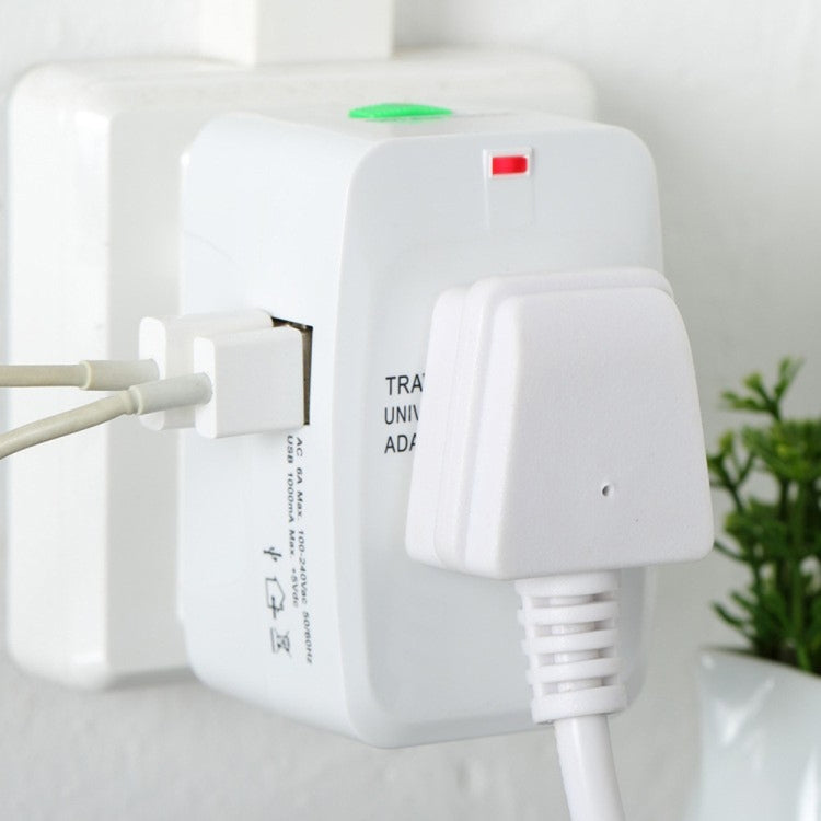 Bộ chuyển đổi du lịch đa năng 110-250V với 2 cổng USB, phích cắm EU / UK / US / AU