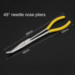 Kìm mỏ nhọn đa năng 11 inch uốn góc 45 độ, uốn góc 45 độ