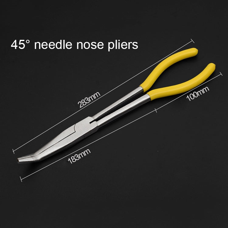 Kìm mỏ nhọn đa năng 11 inch uốn góc 45 độ, uốn góc 45 độ