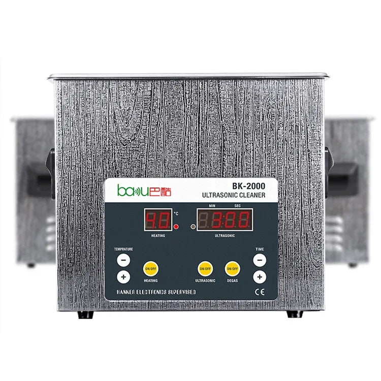 Máy làm sạch siêu âm BAKU BK-2000 120W 3.36L màn hình LCD có giỏ, AC 220V, phích cắm EU, BK-2000 120W 3.36L 220V
