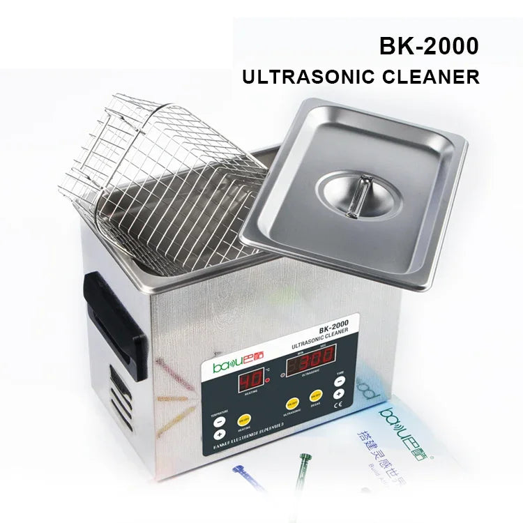 Máy làm sạch siêu âm BAKU BK-2000 120W 3.36L màn hình LCD có giỏ, AC 220V, phích cắm EU, BK-2000 120W 3.36L 220V