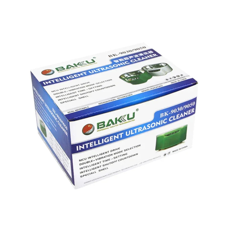 Máy làm sạch siêu âm BAKU BK-9030 30W 0.8L màn hình LCD, AC 220V, phích cắm EU, BK-9030 30W 0.8L 220V màu xanh lá, BK-9030 30W 0.8L 220V màu trắng