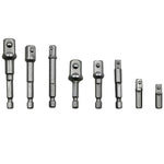 Bộ 8 thanh nối đầu khẩu, adapter lục giác, mũi khoan bắt ốc vít, 1/4(65/50/30/25mm), 3/8(65/50mm), 1/2(73/50mm), bộ 8 chi tiết dài 65-73mm