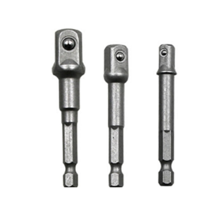 Bộ 3 thanh nối đầu khẩu, adapter lục giác, mũi khoan bắt ốc vít (1/4, 3/8, 1/2 inch), dài 65-73mm