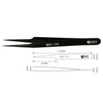 Nhíp nối mi thép không gỉ chính xác dài extra mới nhất BEST BST-17C, BST-17C