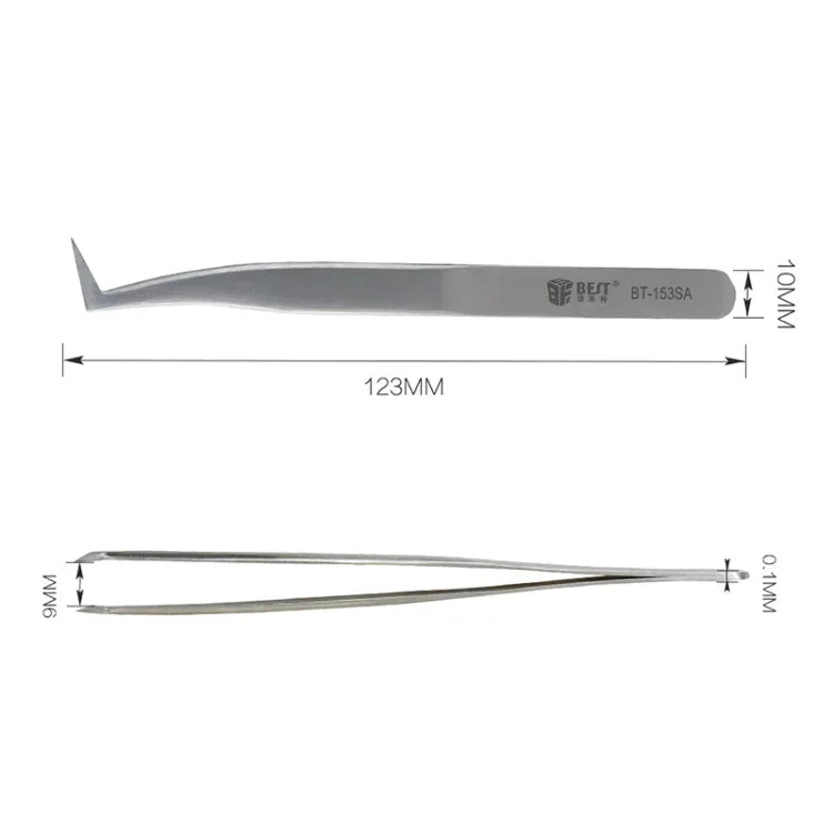 Dụng cụ trang điểm nối mi bằng thép không gỉ cong BEST BST-153SA