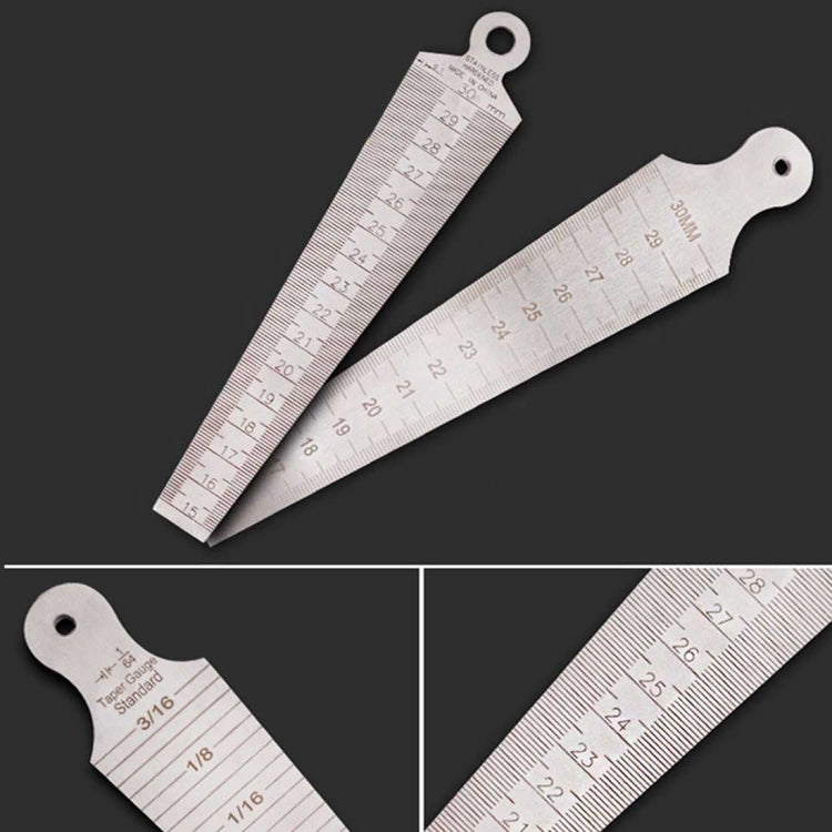 Thước đo khe hở nêm 15-30mm thước inox kiểm tra thước đo côn hệ mét và hệ inch, 15-30mm hệ mét và hệ inch