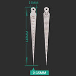 Thước đo khe hở nêm 1-15mm dày thước inox kiểm tra thước đo côn hệ mét và hệ inch, 1-15mm dày hệ mét và hệ inch
