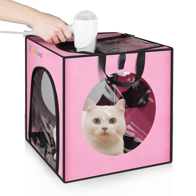 Hộp sấy tắm thú cưng FUNADD, Lồng sấy gấp di động, Phù hợp cho thú cưng đến 5kg, Lồng sấy gấp