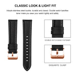 For Garmin Forerunner 265S / 255S / Venu 2S 18mm Rose Gold Buckle Genuine Leather Watch Band, For Garmin Forerunner 265S / 255S / Venu 2S