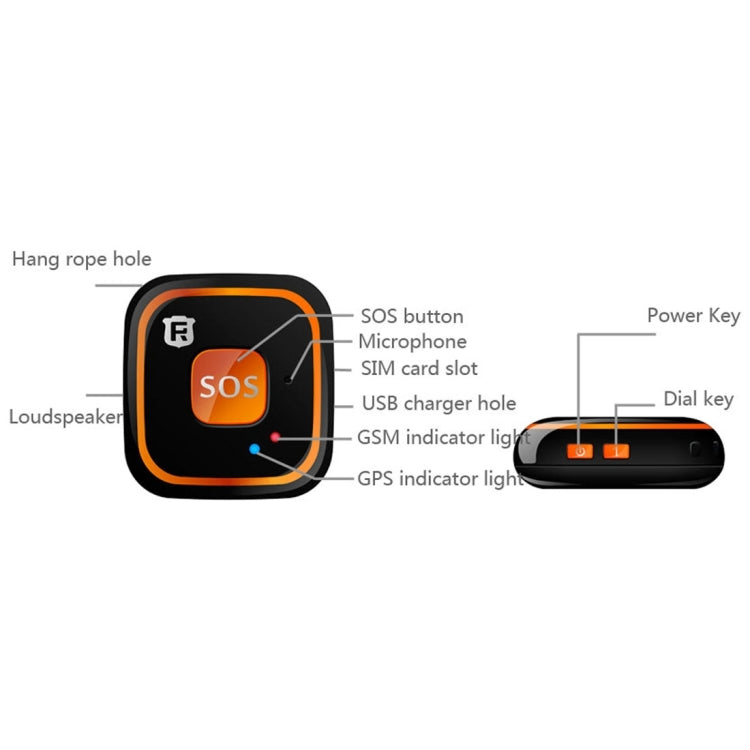 REACHFAR V28 Thiết bị định vị mini GSM kiểu vòng cổ LBS WiFi AGPS có chức năng SOS, RF-V28