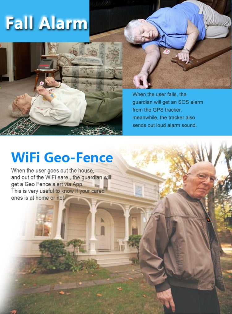 REACHFAR V28 Thiết bị định vị mini GSM kiểu vòng cổ LBS WiFi AGPS có chức năng SOS, RF-V28