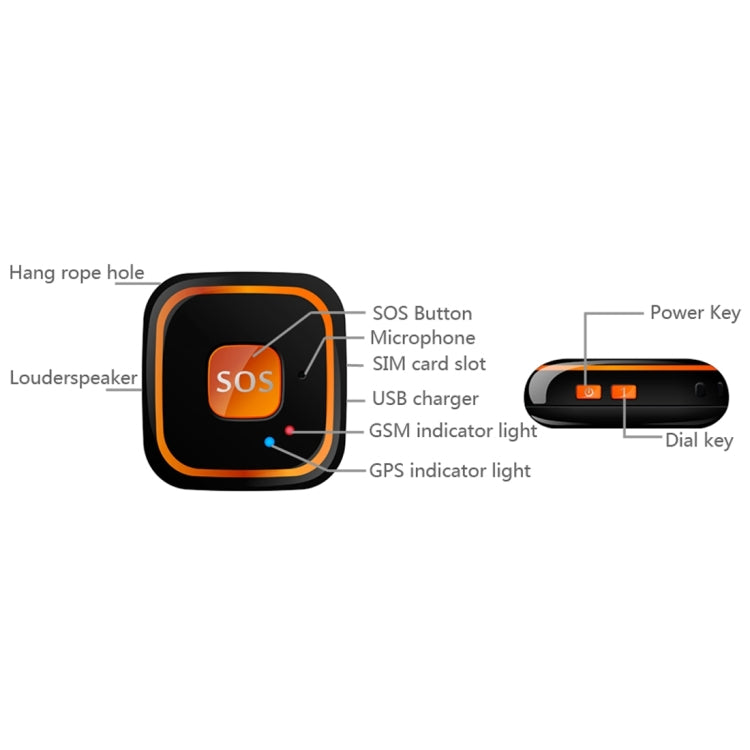 V28 Thiết bị định vị mini GSM kiểu vòng cổ LBS WiFi AGPS có chức năng SOS, V28