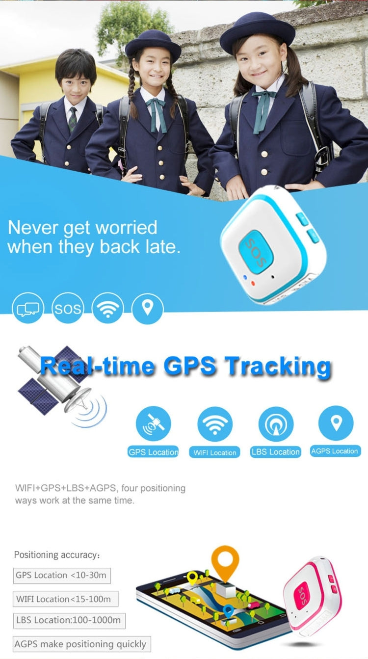 V28 Thiết bị định vị mini GSM kiểu vòng cổ LBS WiFi AGPS có chức năng SOS, V28