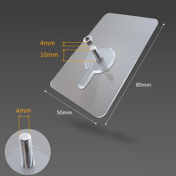 Móc dán tường không cần khoan, móc dán tường có vít, chiều dài vít: 10mm, 10mm