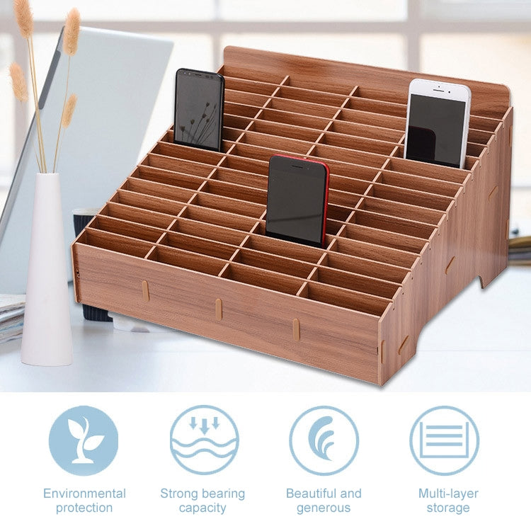 Giá đỡ phim điện thoại di động nhiều ô bằng gỗ để bàn, 60 ô, kích thước: 41,7x34,5x23cm, 60 ô, màu hồng, 60 ô, màu xanh lá, 60 ô, màu xanh dương