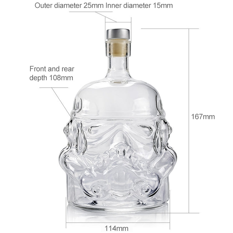 Bình thủy tinh đựng rượu vang, bình rượu vodka trong suốt bằng pha lê, quà tặng, dung tích: 650ml, bình thủy tinh