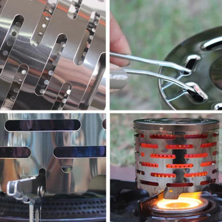 Vỏ bọc lò sưởi inox cho cắm trại ngoài trời, vỏ bọc lò sưởi mini cho lều, bọc lò sưởi hồng ngoại