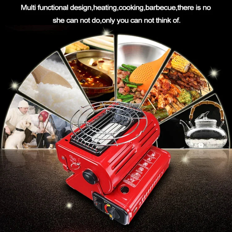 Bếp gas sưởi ấm đa năng di động cho chuyến cắm trại ngoài trời, dùng bình gas đôi (không bao gồm), bình gas đôi