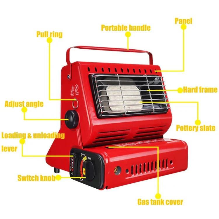 Bếp gas sưởi ấm đa năng di động cho chuyến cắm trại ngoài trời, dùng bình gas đôi (không bao gồm), bình gas đôi