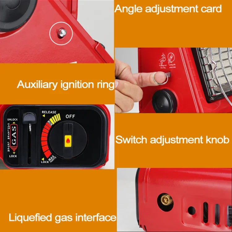 Bếp gas sưởi ấm đa năng di động cho chuyến cắm trại ngoài trời, dùng bình gas đôi (không bao gồm), bình gas đôi