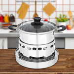 Bộ bếp cồn inox ngoài trời di động, bộ nồi nhỏ đơn, Kích thước: 14cm, Kích thước: 14cm