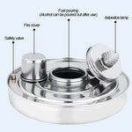 Bộ bếp cồn inox ngoài trời di động, bộ nồi nhỏ đơn, Kích thước: 14cm, Kích thước: 14cm