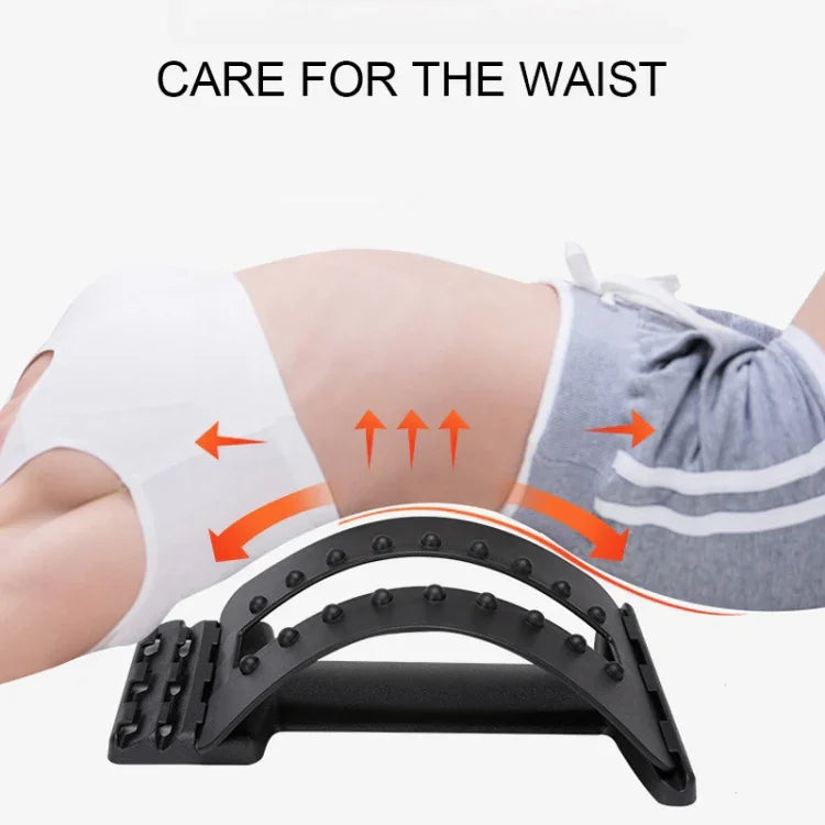 Dụng cụ kéo giãn cột sống thắt lưng, chỉnh tư thế, hỗ trợ eo, giảm đau lưng, máy mát-xa kéo giãn lưng, màu đen thường