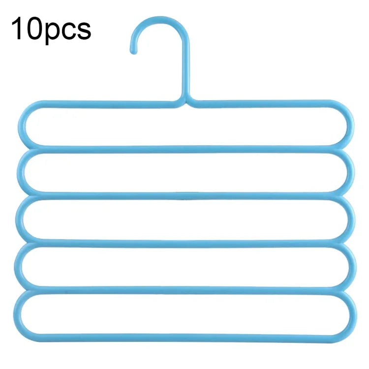 10 cái móc quần áo đa chức năng 5 lớp cho quần, khăn, cà vạt, móc quần áo bằng nhựa 5 lớp