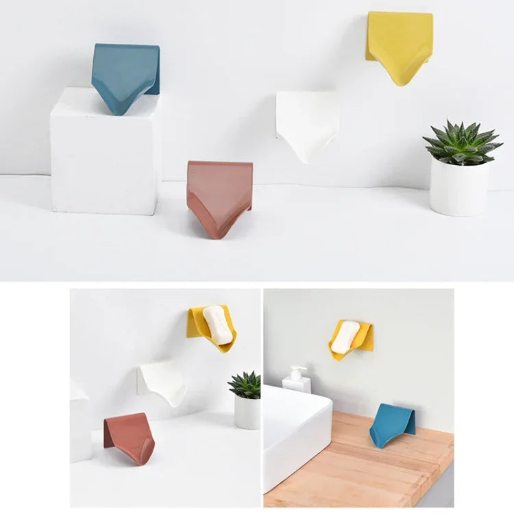 Bộ 5 hộp đựng xà phòng thoát nước đa chức năng gắn tường không để lại dấu vết, giao màu ngẫu nhiên