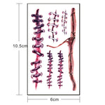 10 chiếc S-169 hình xăm tạm thời vết thương thực tế kinh dị Halloween, S-169/10 chiếc