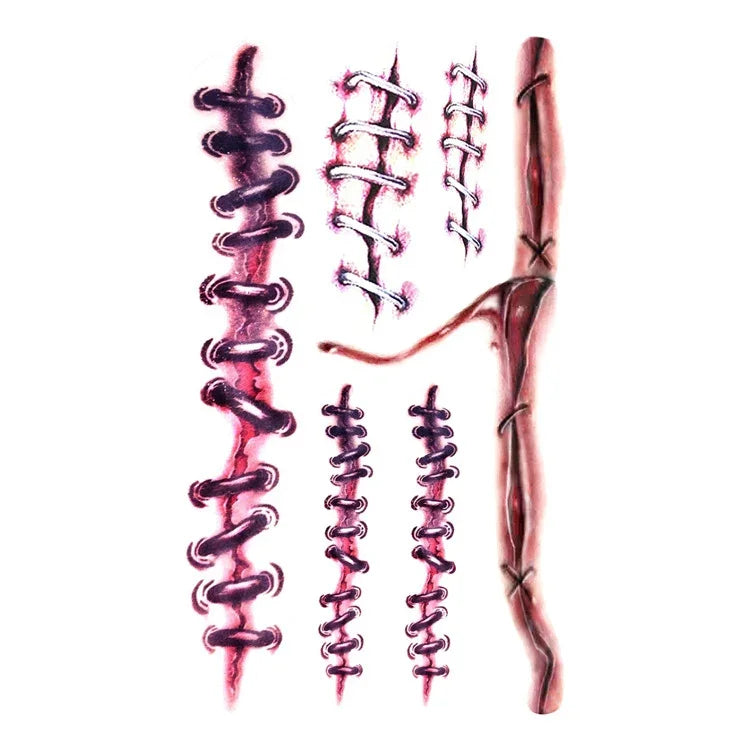 20 chiếc S-169 hình xăm tạm thời vết thương thực tế kinh dị Halloween, S-169/20 chiếc