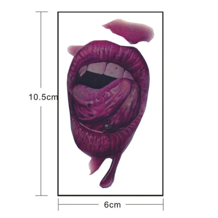 20 miếng dán hình xăm tạm thời vết thương máu miệng Halloween S-291, 20 miếng