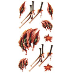 20 miếng dán hình xăm tạm thời vết thương máu sẹo Halloween S-024, 20 miếng