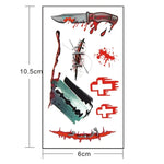 10 miếng dán hình xăm tạm thời vết thương máu sẹo Halloween S-299, 10 miếng