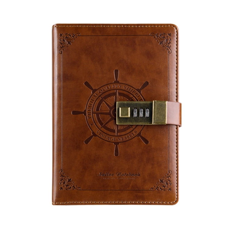 Sổ tay nhật ký B6 Retro bìa PU có khóa mật khẩu