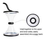 Hộp đựng tiền quay trọng lực trong suốt giảm áp lực Vortex Bank, phễu