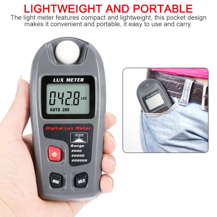 Máy đo ánh sáng kỹ thuật số LCD MT-30 cầm tay cho nhà máy / trường học / nhà ở nhiều dịp, phạm vi: 0.1-200,000 Lux, MT-30