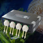 Jebao DP-4 Máy bơm định lượng tự động 7.5W, máy bơm peristaltic 4 kênh, bể cá san hô, máy cho ăn tự động, bộ phân phối chất lỏng, phích cắm Mỹ, DP-4 7.5W
