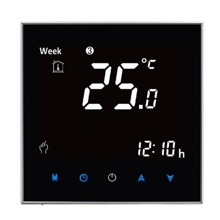 Bộ điều nhiệt phòng sưởi kỹ thuật số LCD loại tải 3A BHT-2001, hiển thị đồng hồ / nhiệt độ / thời gian / tuần / sưởi ấm, BHT-2001 3A (Đen)