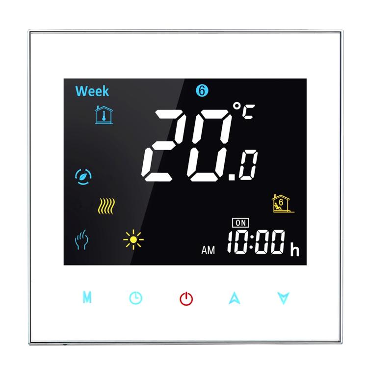 BHT-3001 16A Bộ điều nhiệt phòng loại điện tử có cảm biến, màn hình LCD hiển thị đồng hồ / nhiệt độ / thời gian / tuần / nhiệt v.v., BHT-3001 16A (Màu đen), BHT-3001 16A (Màu trắng)