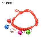 10 cái Vòng cổ chuông thú cưng điều chỉnh đan tay, Chu vi điều chỉnh: 18-32cm, Giao màu ngẫu nhiên, Vòng cổ chuông thú cưng điều chỉnh