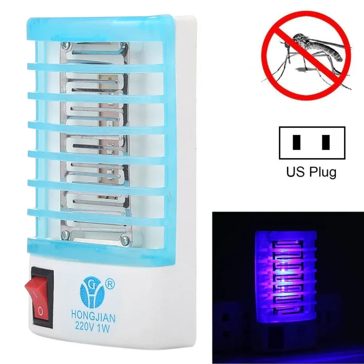 Đèn diệt muỗi ban đêm hiệu quả 4 đèn LED ánh sáng xanh, phích cắm US, AC110V, phích cắm US