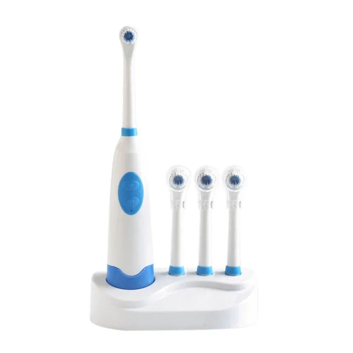 Bộ bàn chải điện xoay chống nước 2W sáng tạo cho gia đình với 4 đầu bàn chải thay thế & đế, 8500 vòng/phút
