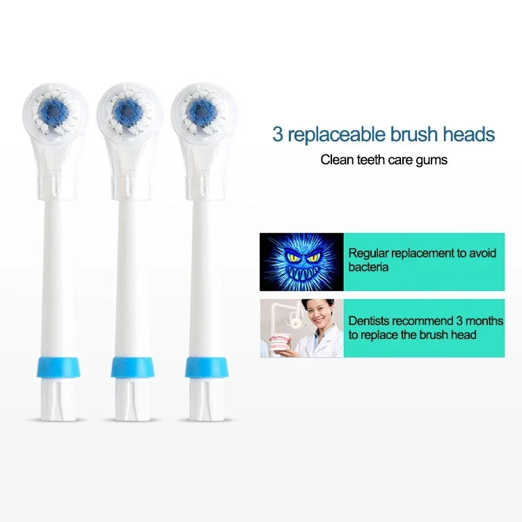 Bộ bàn chải điện xoay chống nước 2W sáng tạo cho gia đình với 4 đầu bàn chải thay thế & đế, 8500 vòng/phút