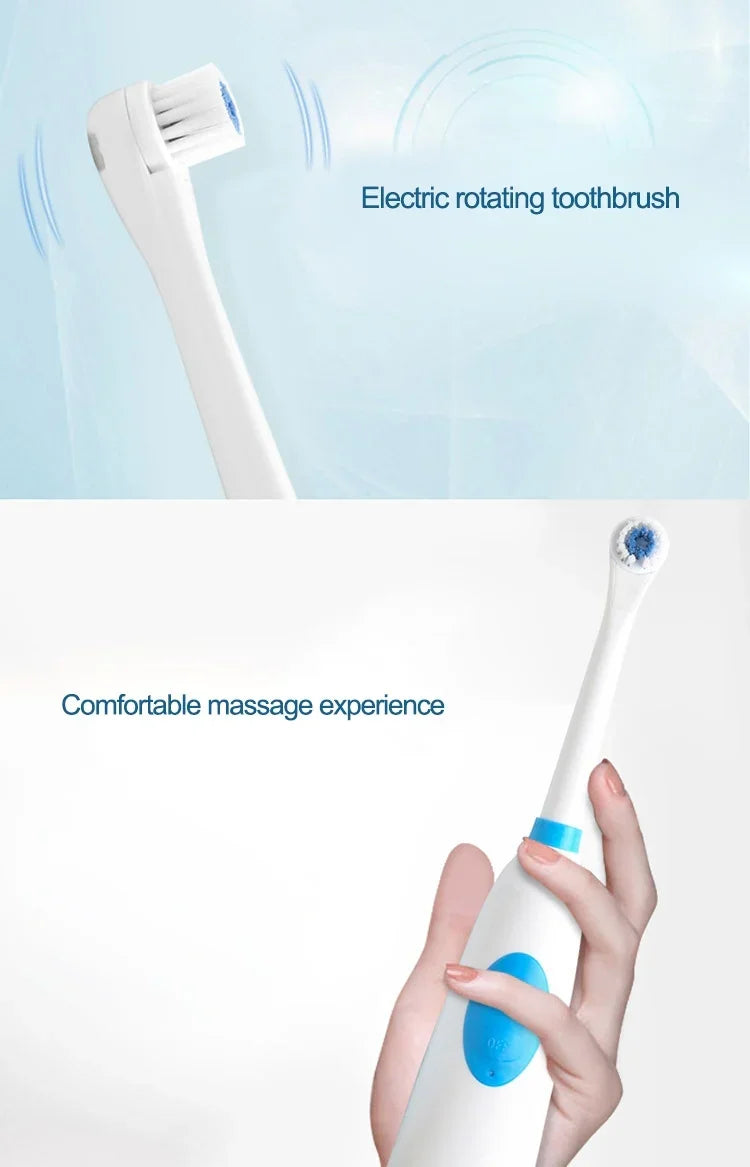 Bộ bàn chải điện xoay chống nước 2W sáng tạo cho gia đình với 4 đầu bàn chải thay thế & đế, 8500 vòng/phút
